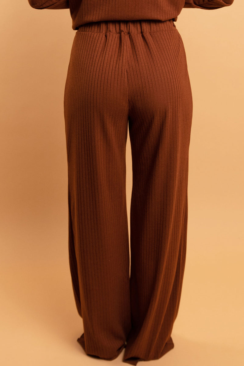 Трикотажные брюки в рубчик HOM2217010 nut