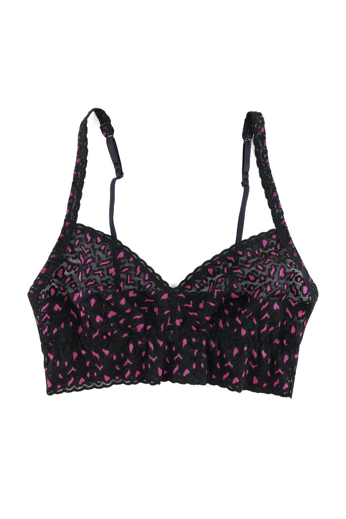 Кружевной бюстгальтер 7J7271 Cross-Dyed Leopard black/ tulip pink