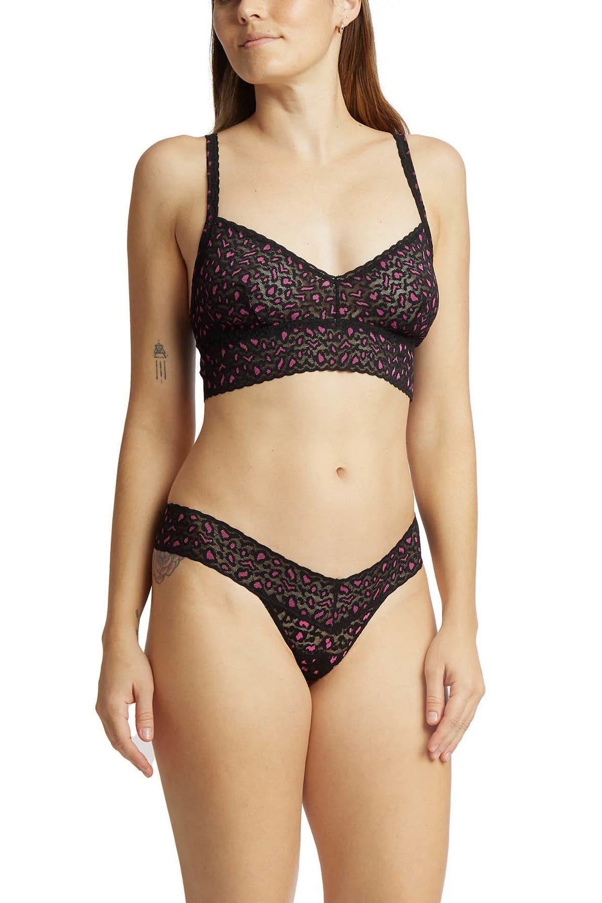 Кружевной бюстгальтер 7J7271 Cross-Dyed Leopard black/ tulip pink