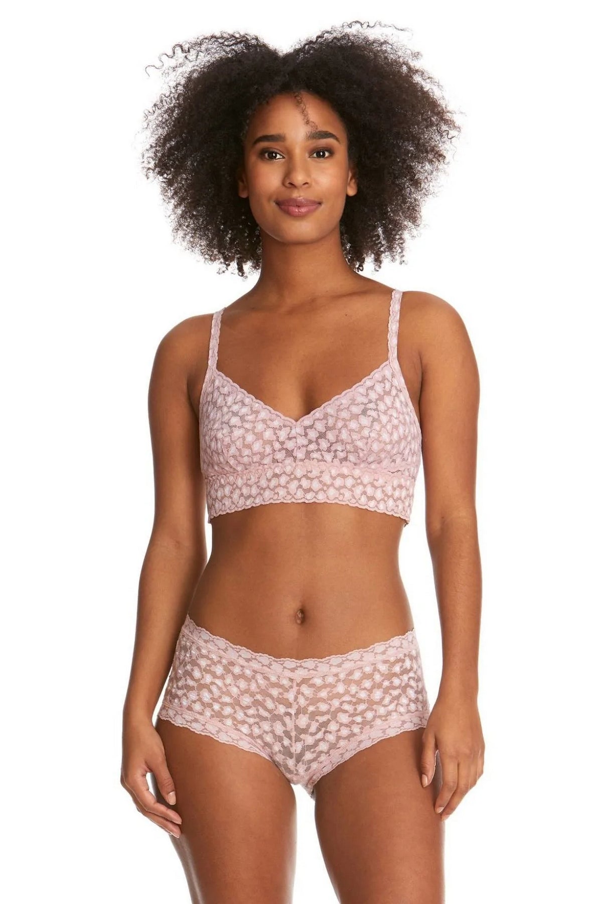 Кружевной бюстгальтер 7J7271 Cross-Dyed Leopard desert rose/white