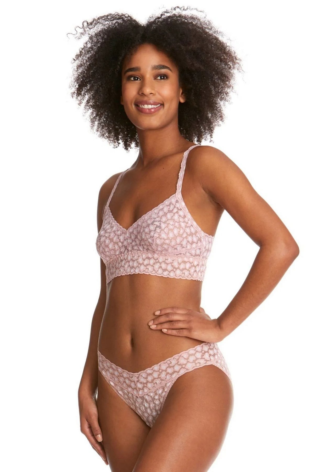 Кружевной бюстгальтер 7J7271 Cross-Dyed Leopard desert rose/white