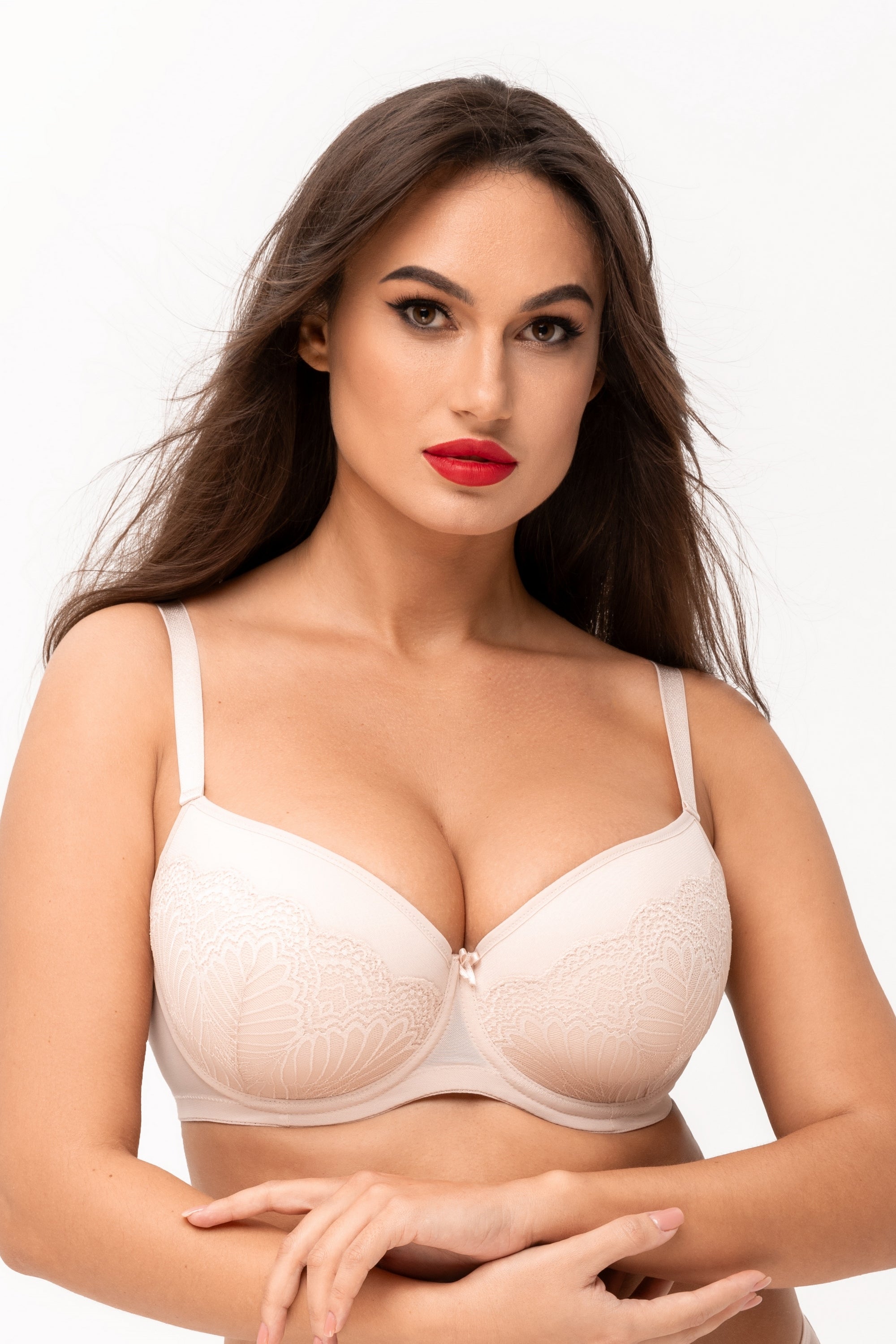 Мереживний бюстгальтер балконет 5174 Monica peony