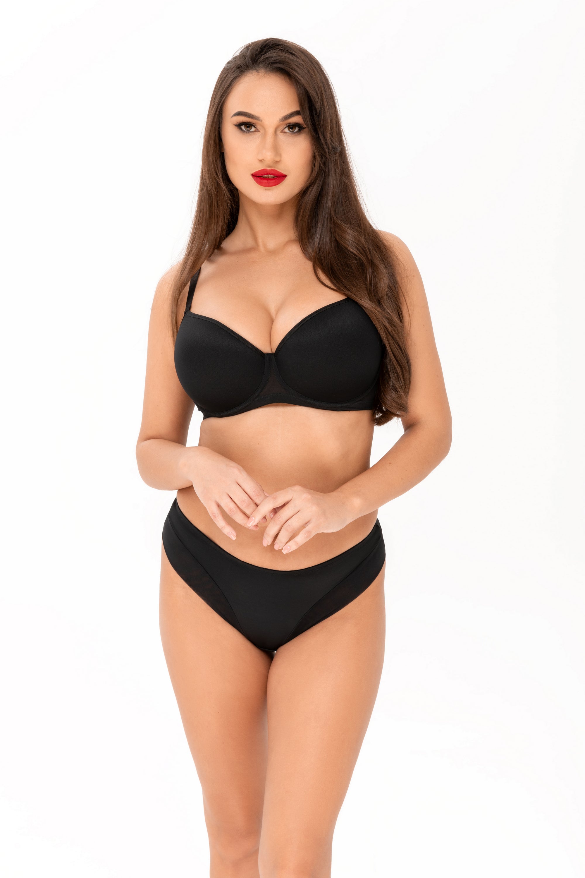 Гладкий бюстгальтер балконет 5183 Monica black