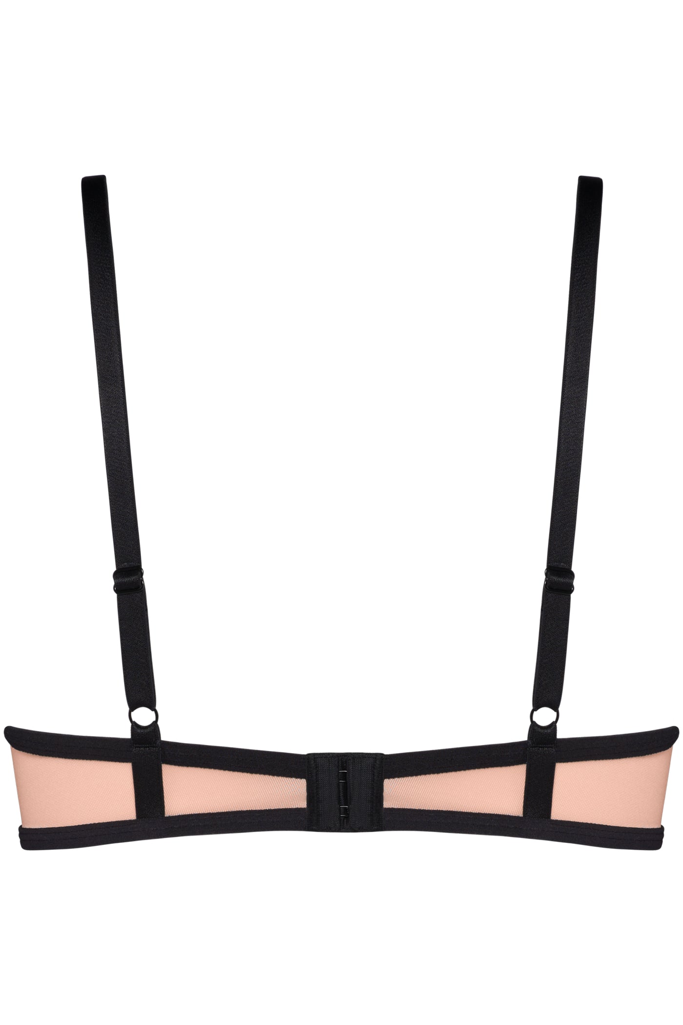 Бюстгальтер балконет с рюшами 19560 black/pale peach