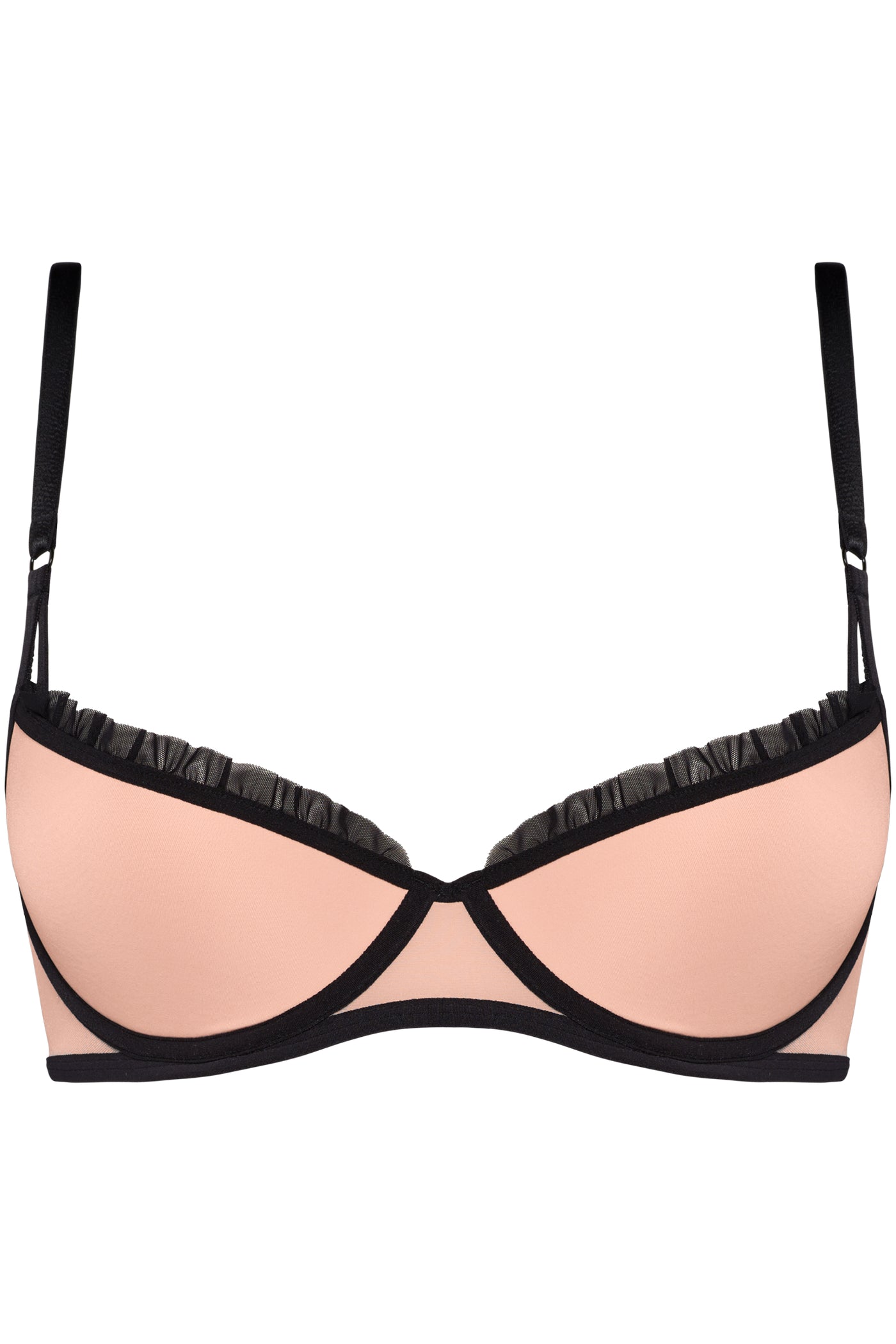 Бюстгальтер пуш-ап з рюшами 19562 black/pale peach
