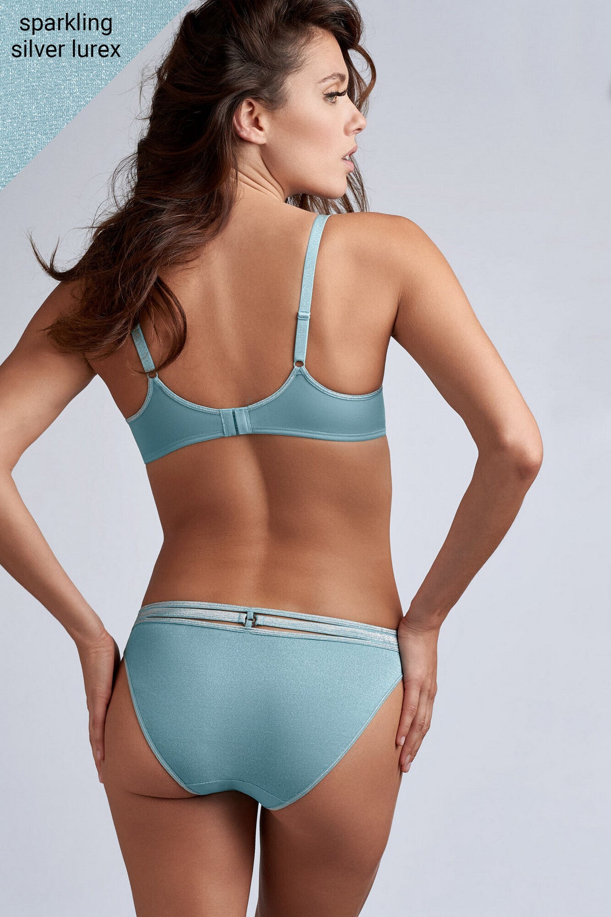 Бюстгальтер пуш-ап з люрексом 35081 shining blue/silver