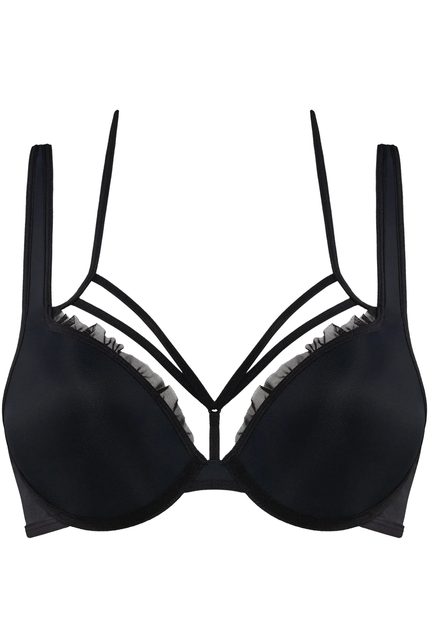 Бюстгальтер пуш-ап с рюшами 35271 black