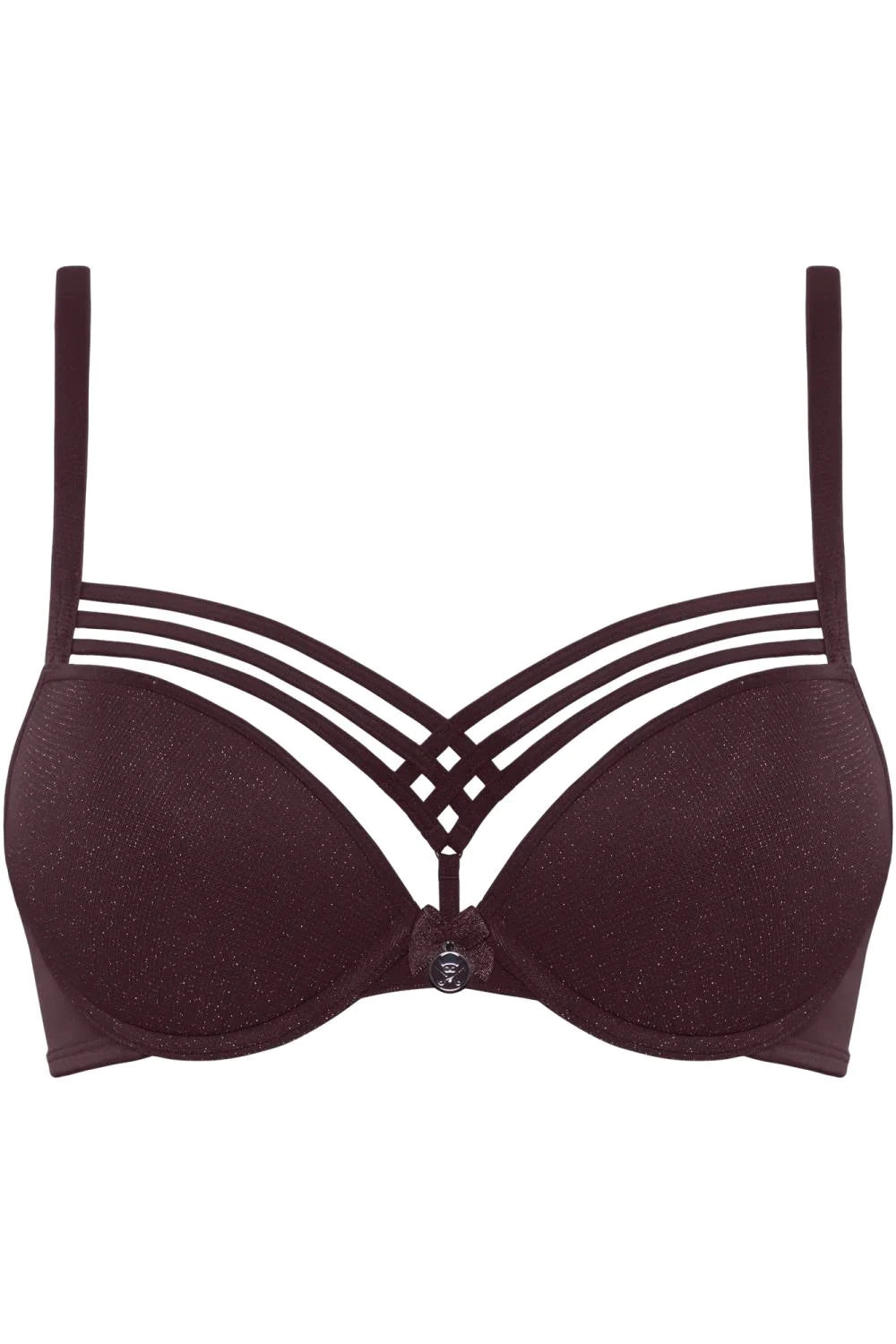 Бюстгальтер пуш-ап с люрексом 35531 aubergine/silver lure