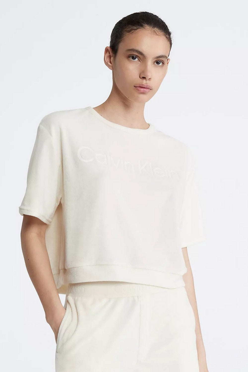 Махровая футболка с логотипом 123854030 milk