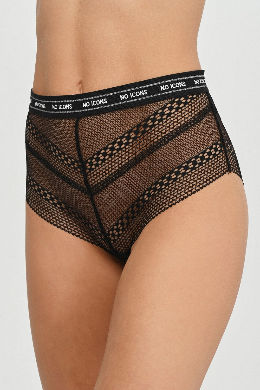 Высокие трусики слип 00C4 No Icons black
