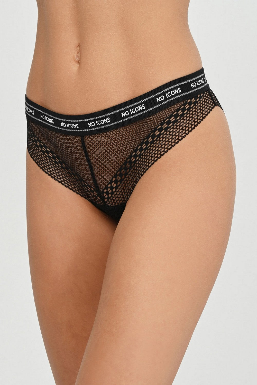 Трусики слип из сетки 00C6 No Icons black
