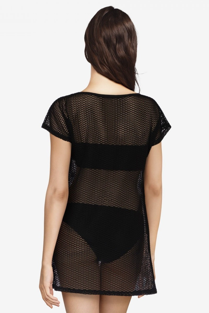 Ажурная пляжная туника 11E4 Beachwear black