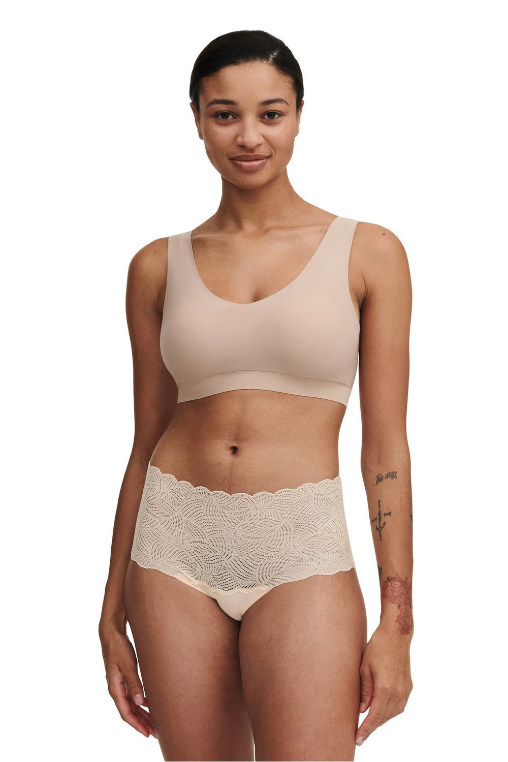 Трусики слип с кружевом 11G8 Soft stretch beige dore