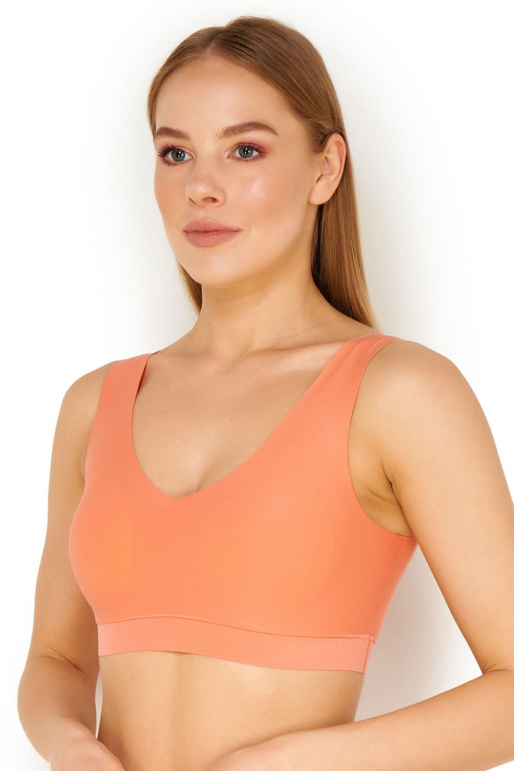 Бесшовный бра-топ 16A1 Soft stretch tangerine