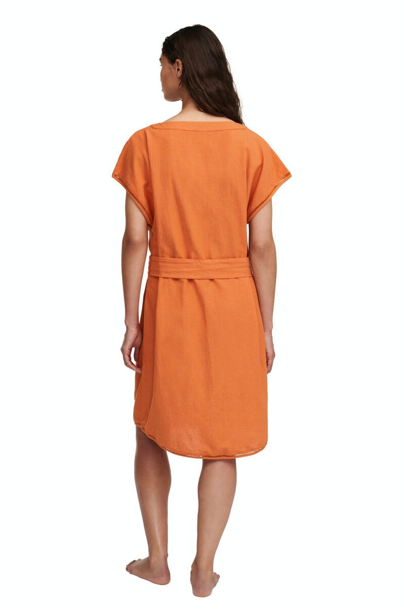 Пляжная туника из вискозы 19T9 orange terracotta