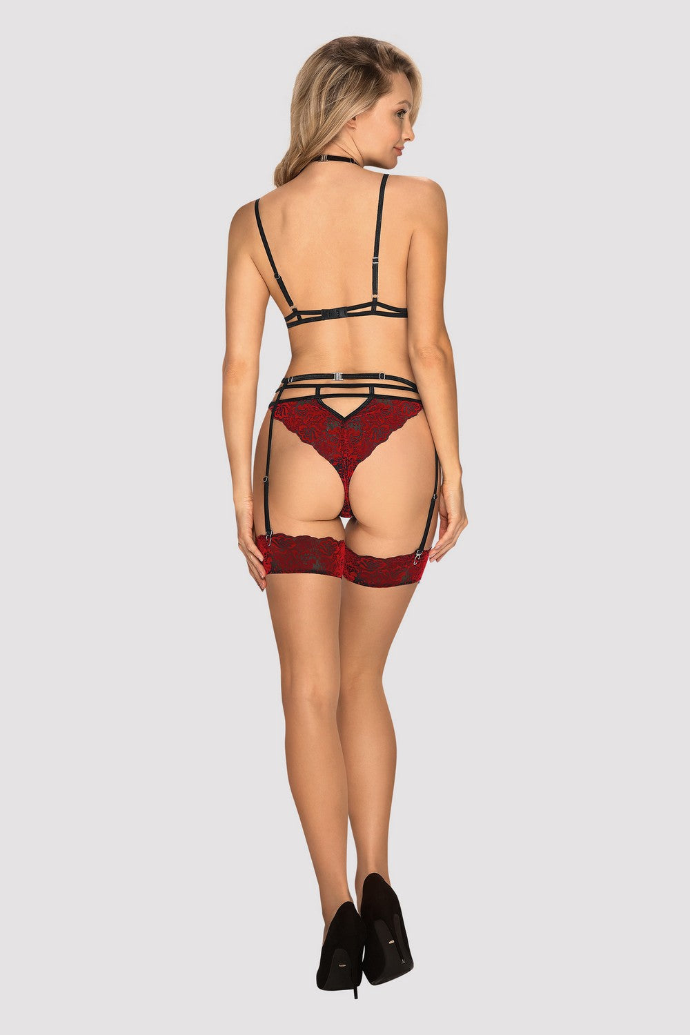 Чулки под пояс с кружевной коронкой Sugestina