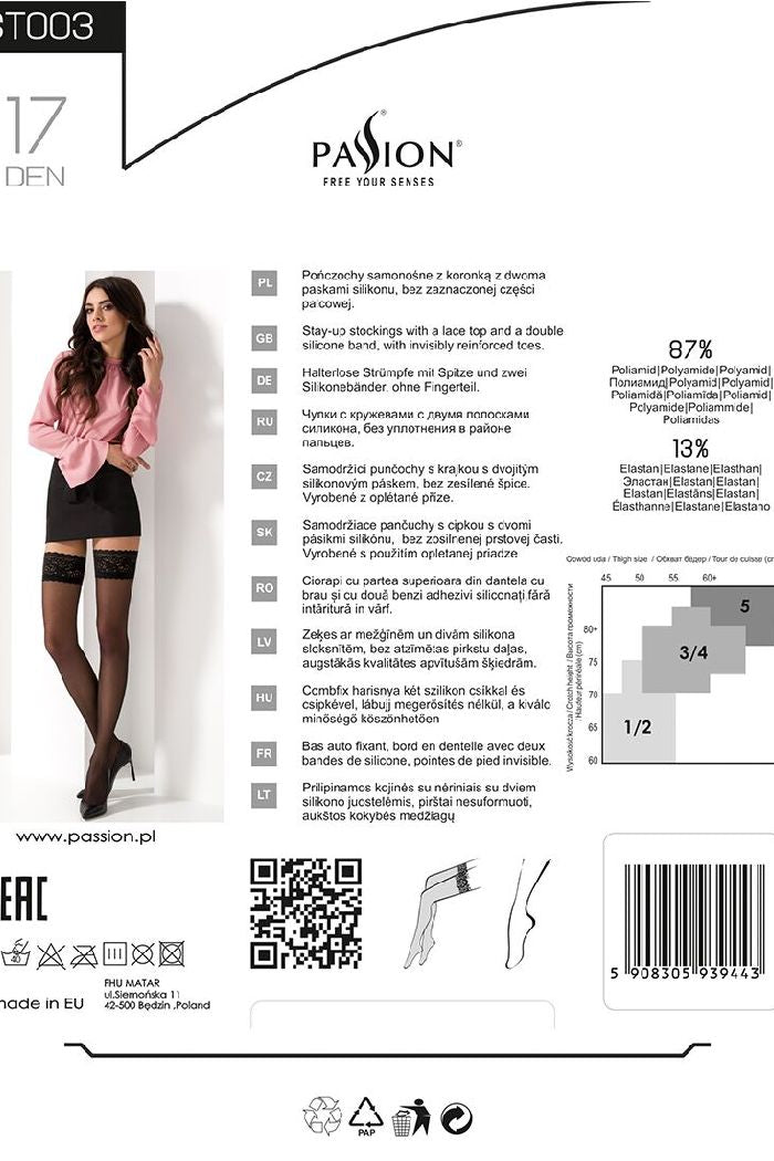 Кружевные чулки ST003 17d