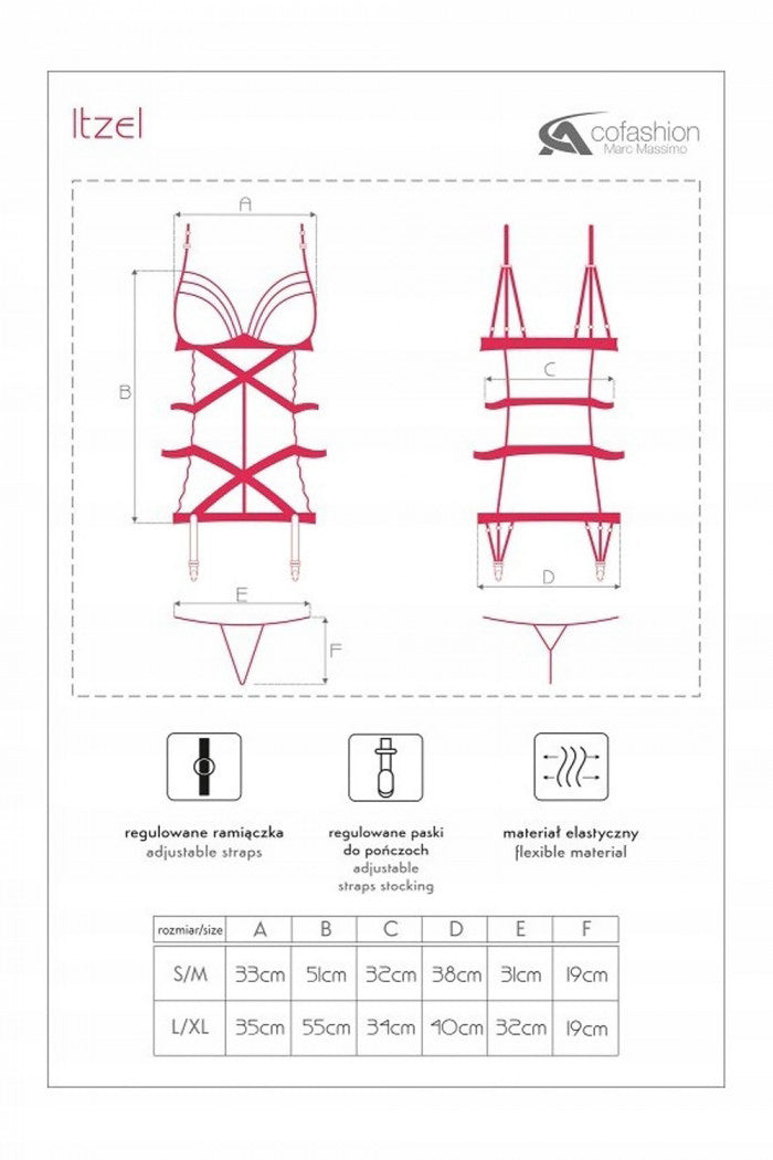 Эротический комплект с открытой грудью Itzel