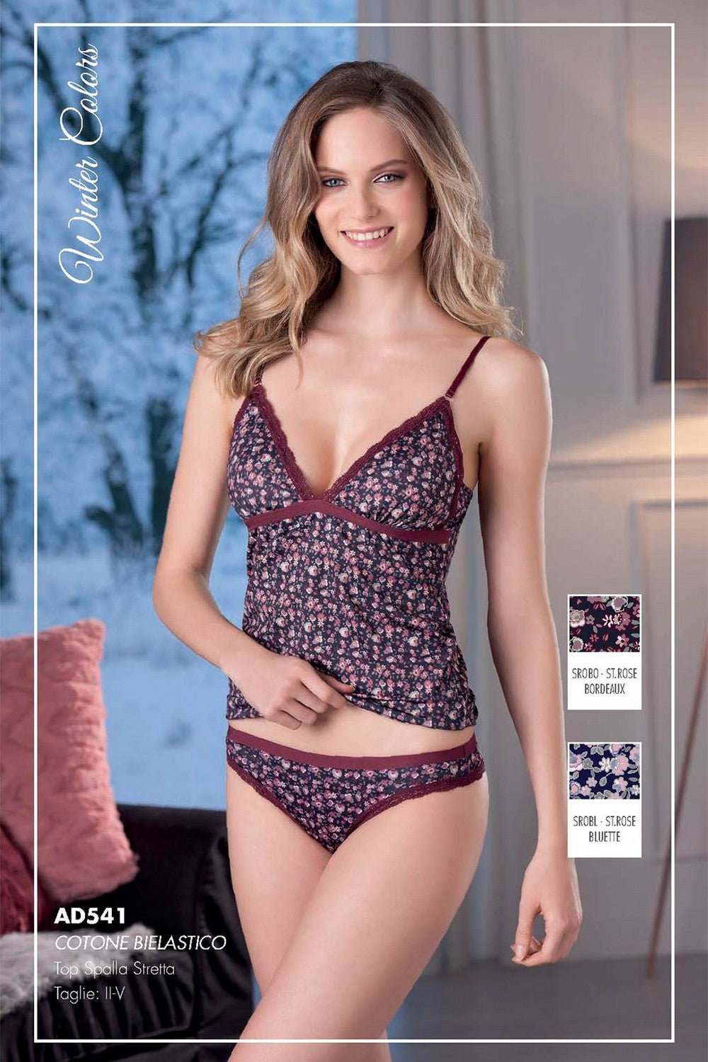 Хлопковая майка с цветами AD541