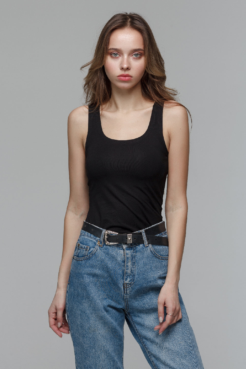 Хлопковая майка на широких бретелях C19601/1 Basic 1