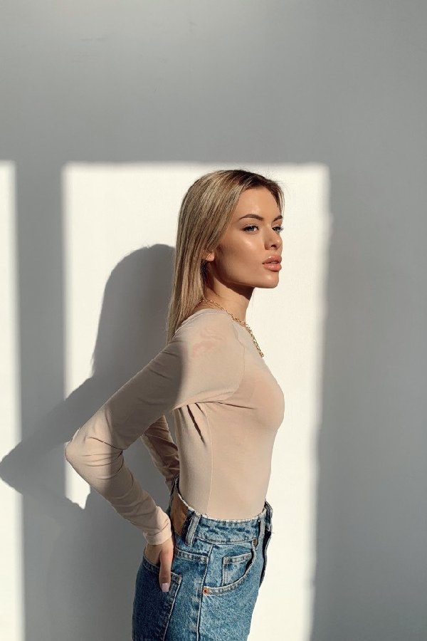 Хлопковое боди с открытой спиной Z19312/4 Taurus beige