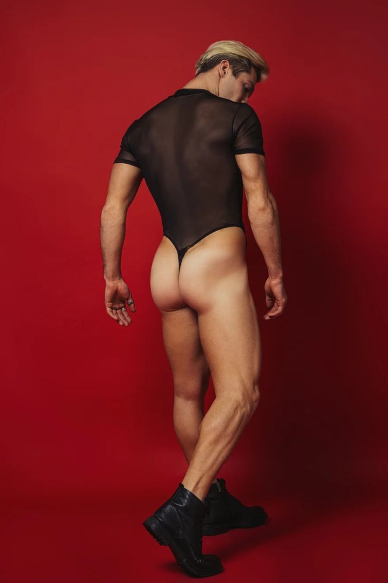 Мужское эротическое боди Mesh Bodysuit 7104 black