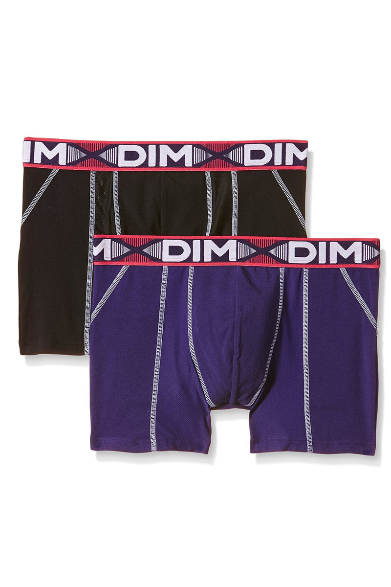 Мужские трусы шорты из хлопка D01N1 Flex Air (2 шт.) black/violet