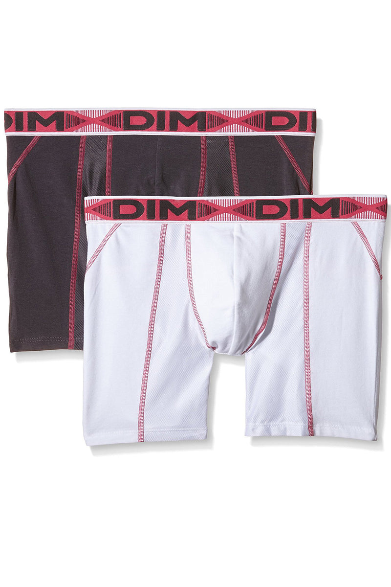 Мужские трусы шорты из хлопка D01N2 Flex Air (2 шт.) white/gray