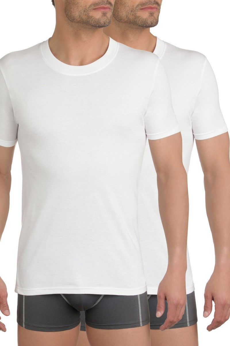 Бавовняна чоловіча футболка D00DM (2 шт.) White