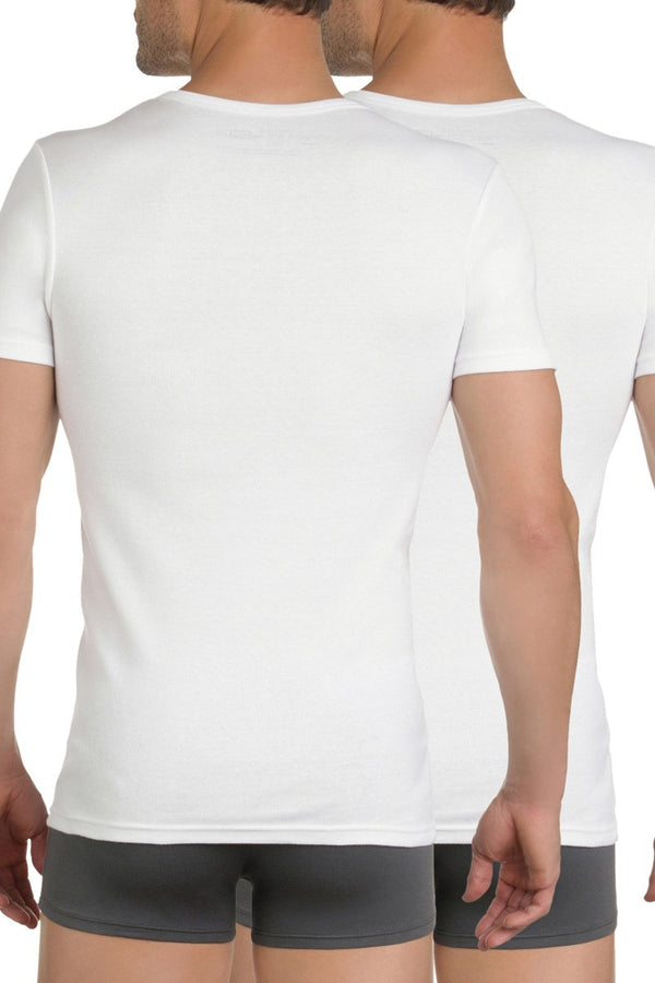 Хлопковая мужская футболка D00DN (2 шт.) white