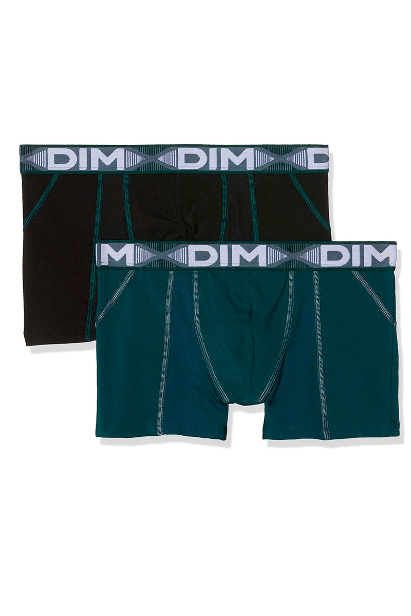 Мужские трусы шорты из хлопка D01N1 3D Flex Air vert/noir