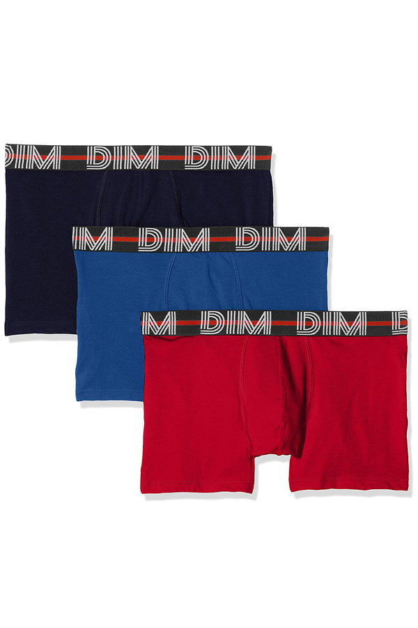 Мужские трусы шорты из хлопка D01QU Powerful red/blue/blue (3 шт.)