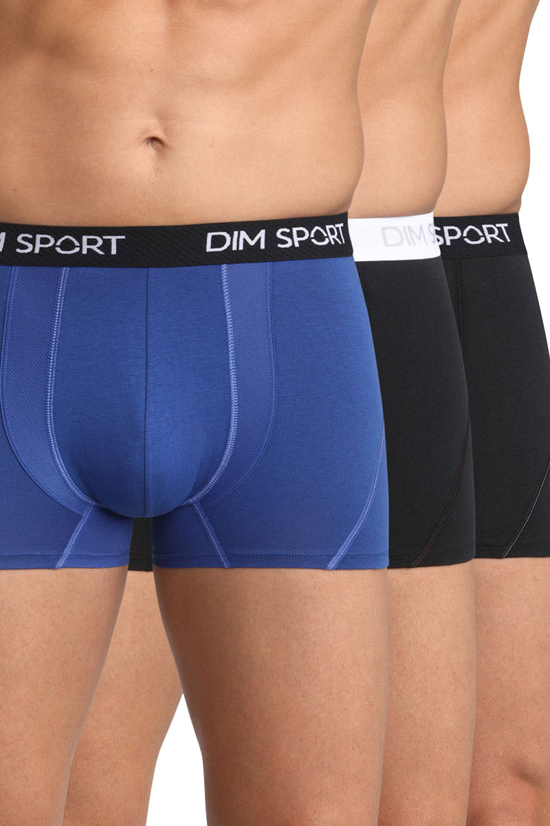 Мужские трусы шорты из хлопка D08EX Sport MPK (3 шт.) noir/noir/bleu