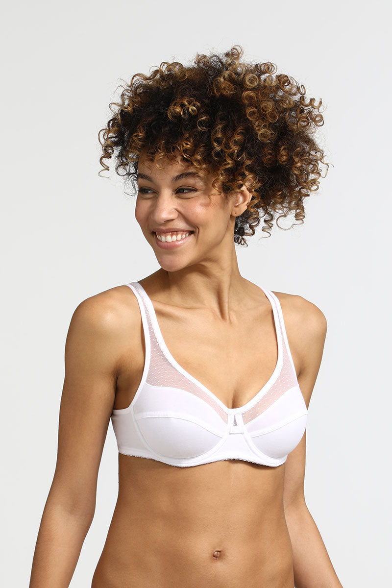 Мягкий бюстгальтер с микросеткой D0ASF Generous Cotton Bio blanc