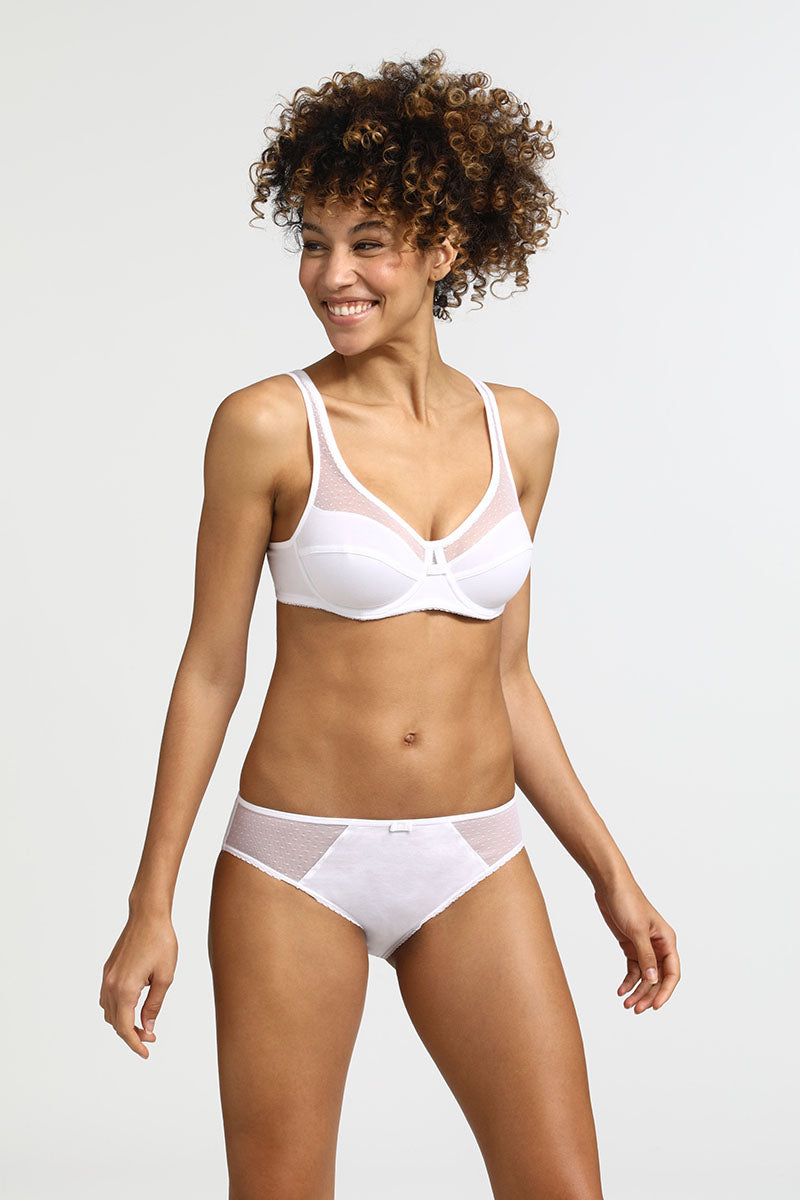 Мягкий бюстгальтер с микросеткой D0ASF Generous Cotton Bio blanc