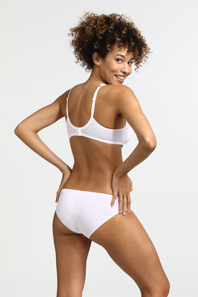 Мягкий бюстгальтер с микросеткой D0ASF Generous Cotton Bio blanc