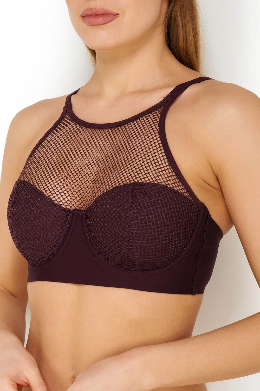 Холтер-бра с плотной чашкой DK4046 black plum