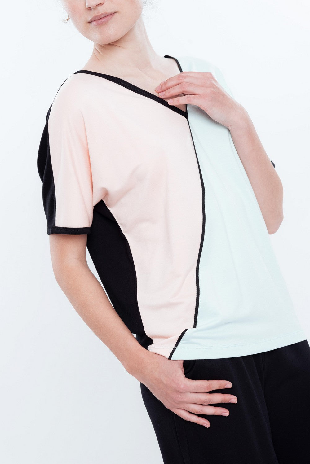 Домашній костюм зі штанами-кюлотами 03153 peach/mint/black