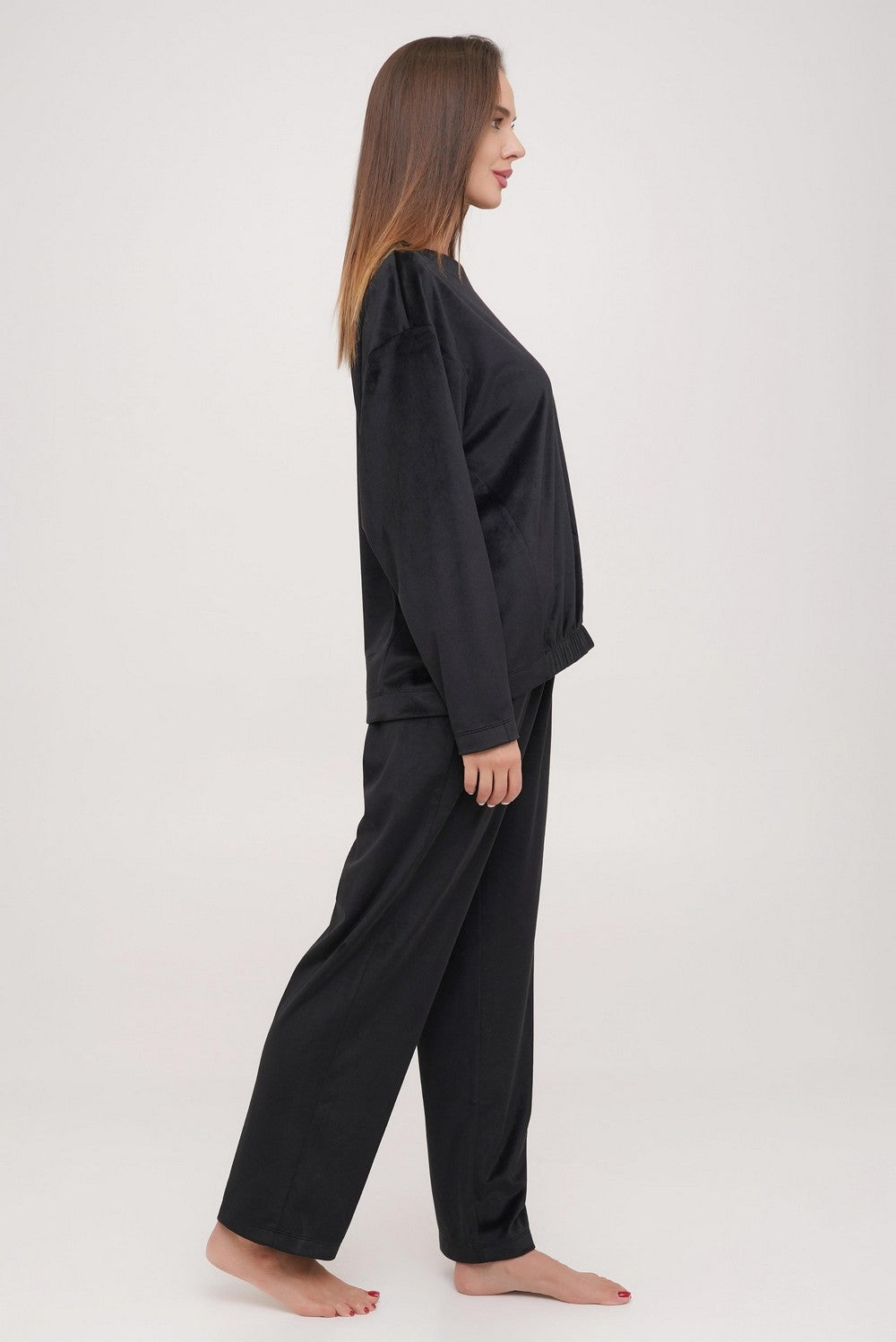 Велюровий комплект для дому 03206 black