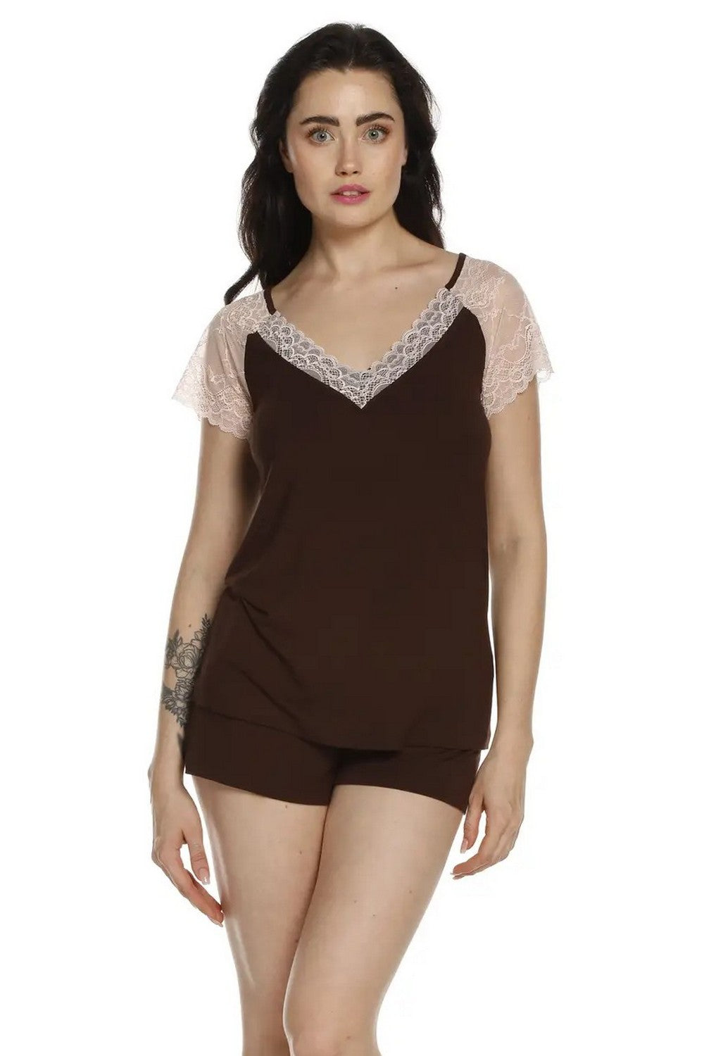 Пижама с шортами 03219 chocolate