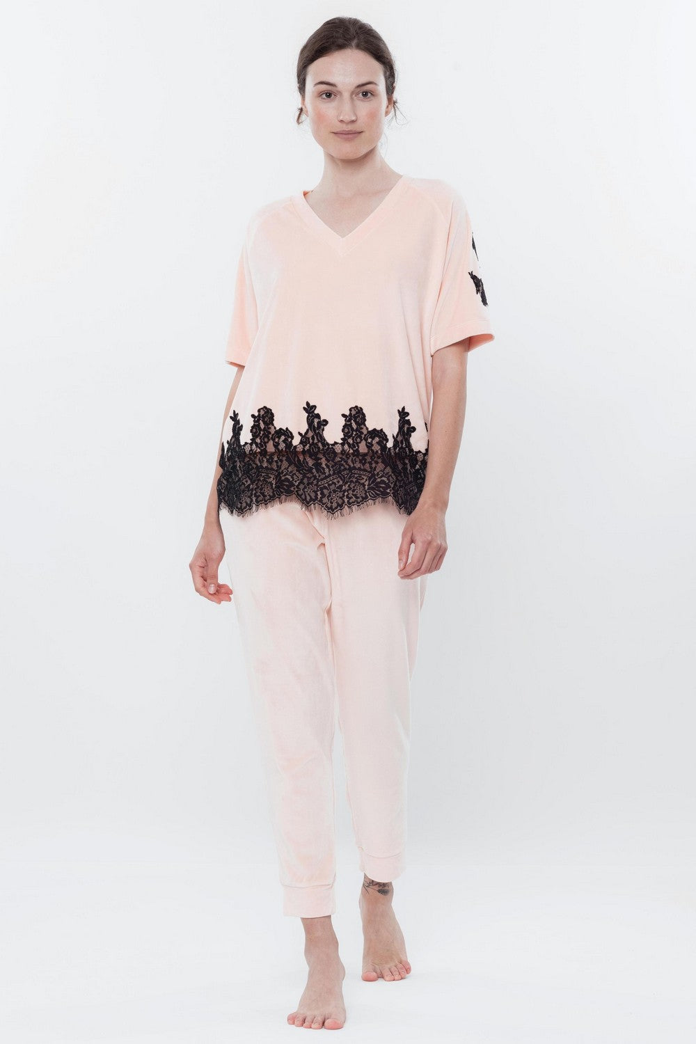 Комплект для дома с кружевом 0380 peach