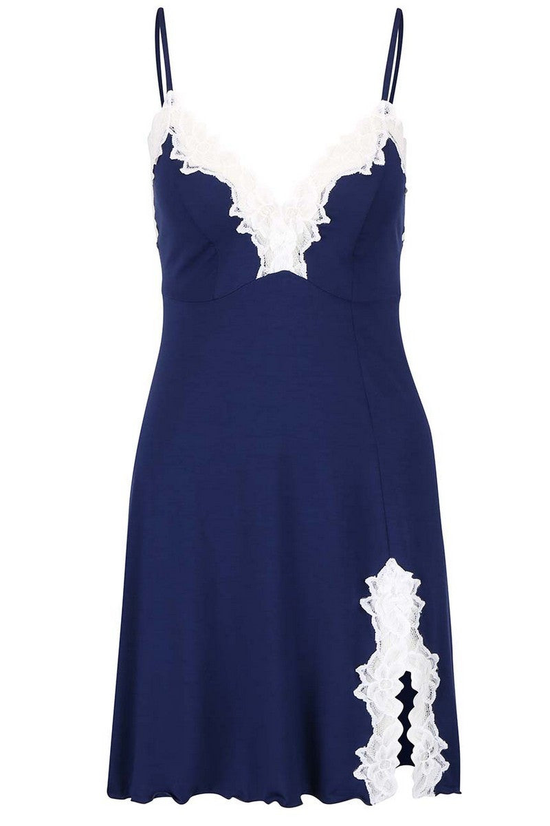 Ночная сорочка из вискозы с разрезом на бедре Roma blue