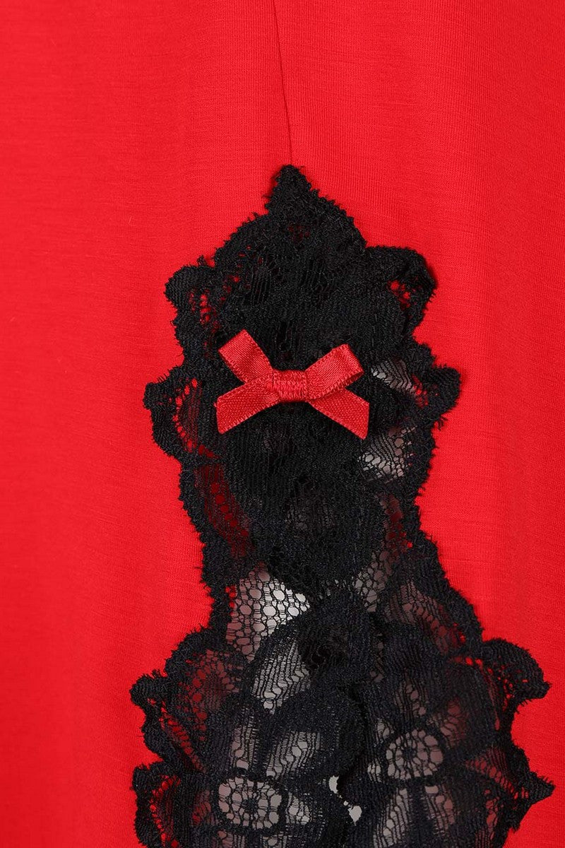 Ночная сорочка из вискозы с разрезом на бедре Roma red