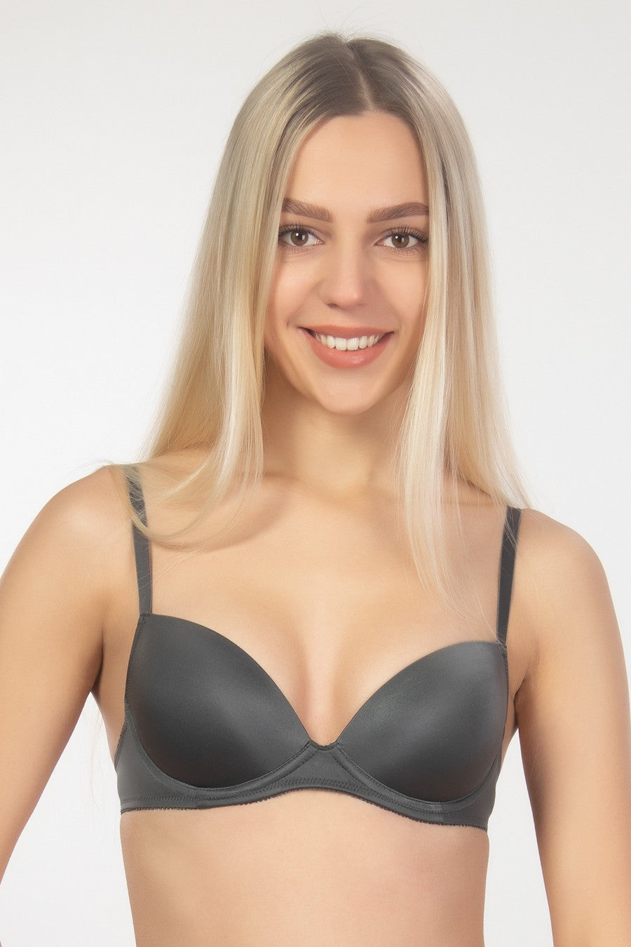 Гладкий бюстгальтер push-up 1108 graphite