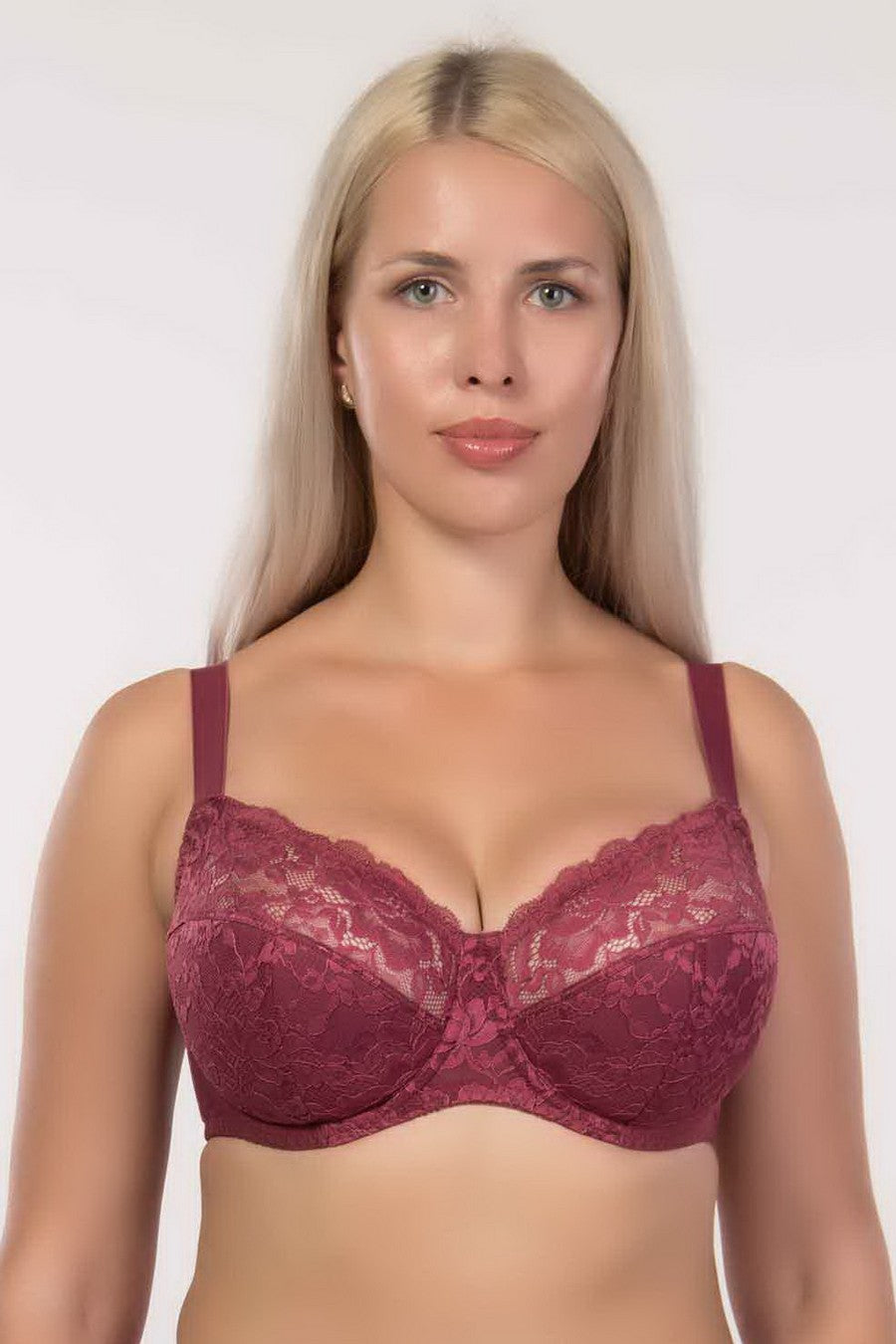 Полудублированный бюстгальтер с кружевом 1703/200 marsala
