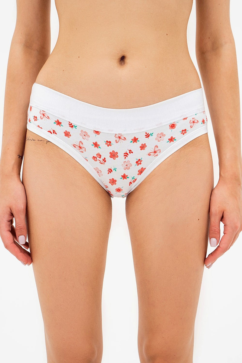 Трусики слип с принтом 6023d white/red