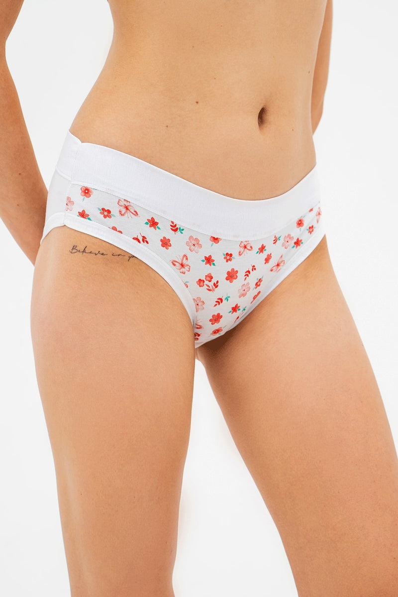 Трусики слип с принтом 6023d white/red