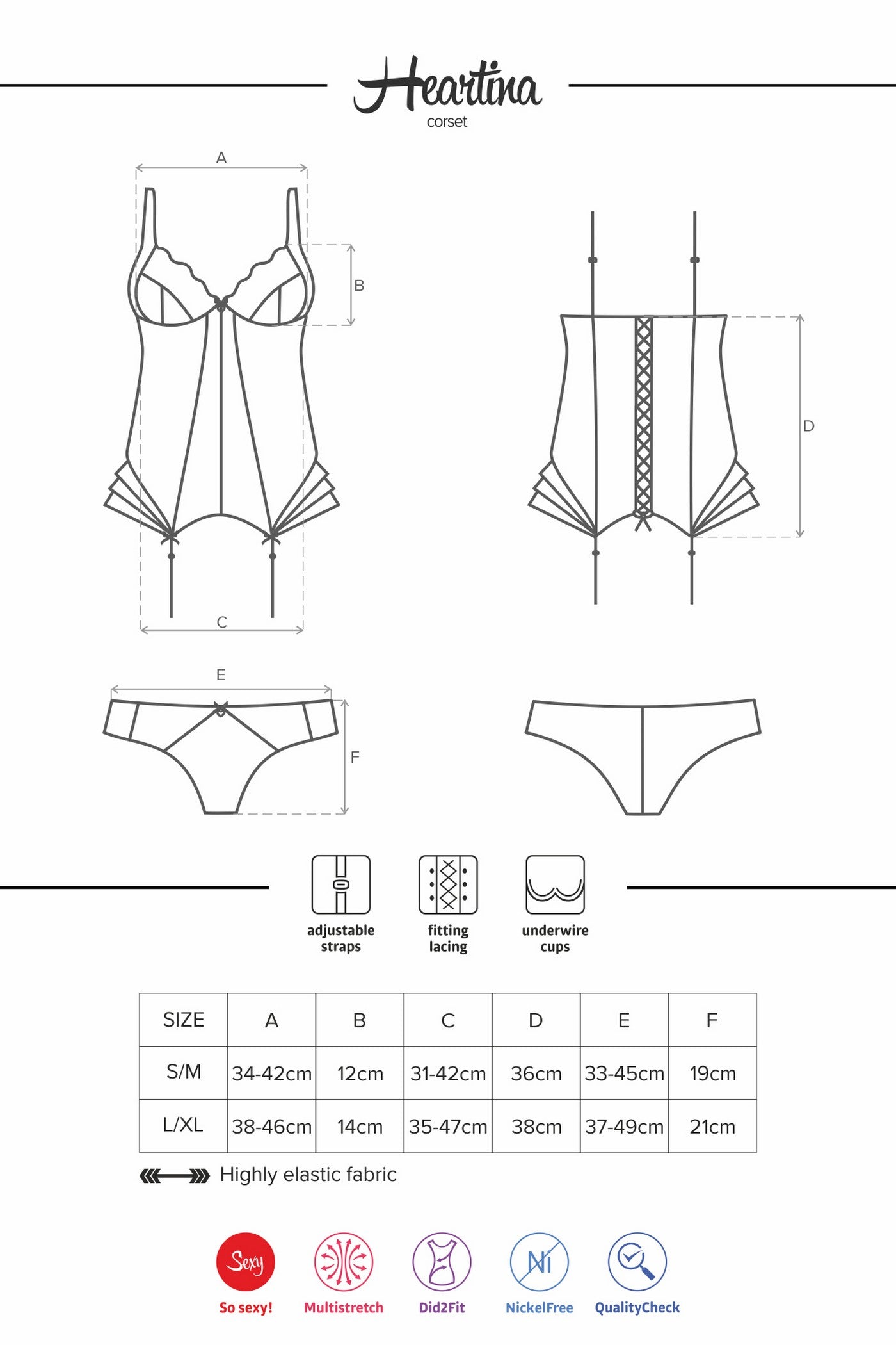 Корсет с подвеской в виде сердца Heartina black