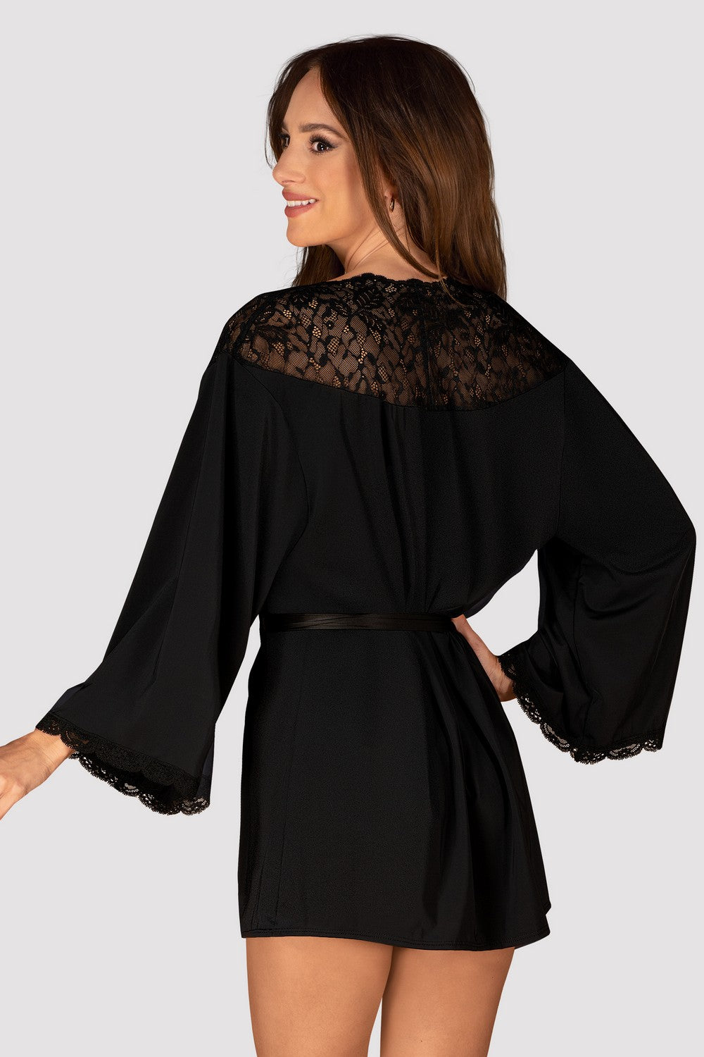 Пеньюар с широкими рукавами Bellastia black