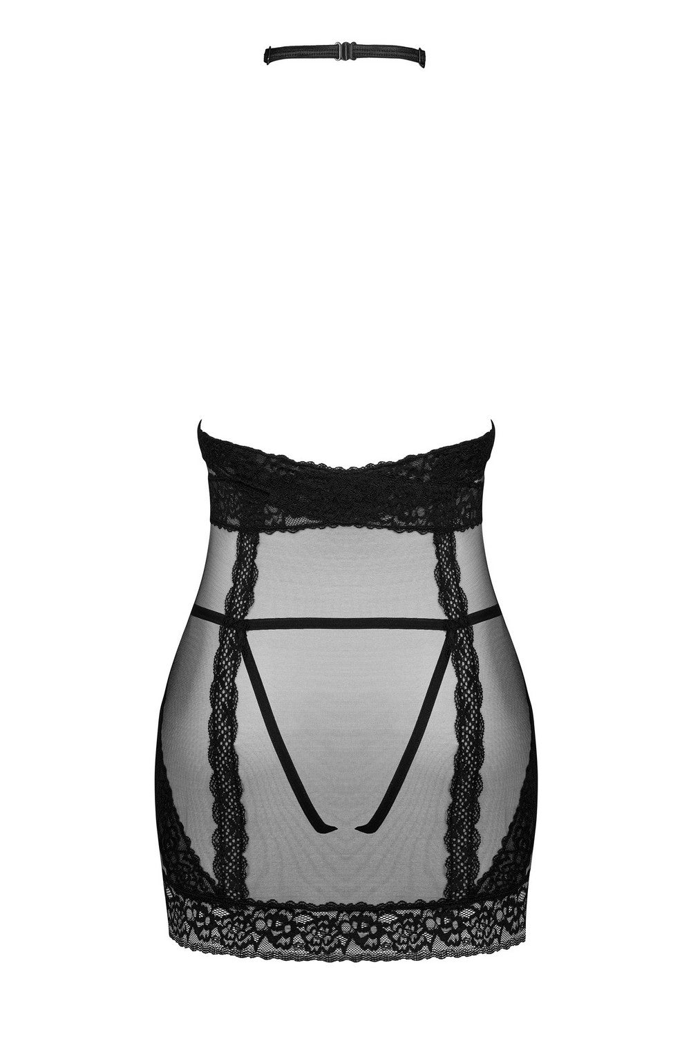 Эротическая сорочка с открытой грудью Lacrisia black